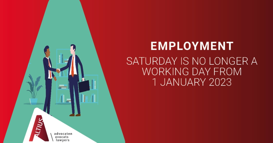 Saturday is no longer a working day from 1 January 2023